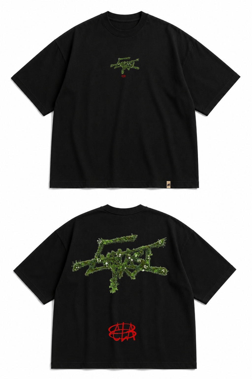 EVERGREEN BLACK BOXY TEE